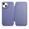 iCarer CE Premium Leather Folio Case nahkakotelo Apple iPhone 14 Plus / 15 Plus -puhelimille, MagSafe, vaaleanvioletti (ICR413)