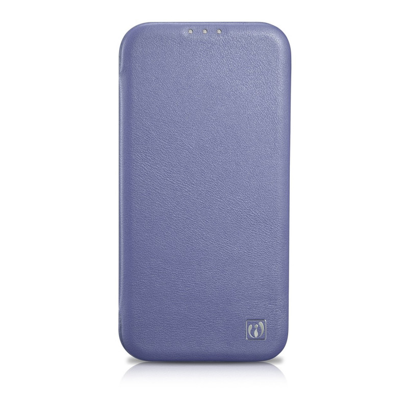 iCarer CE Premium Leather Folio Case nahkakotelo Apple iPhone 14 Plus / 15 Plus -puhelimille, MagSafe, vaaleanvioletti (ICR413)