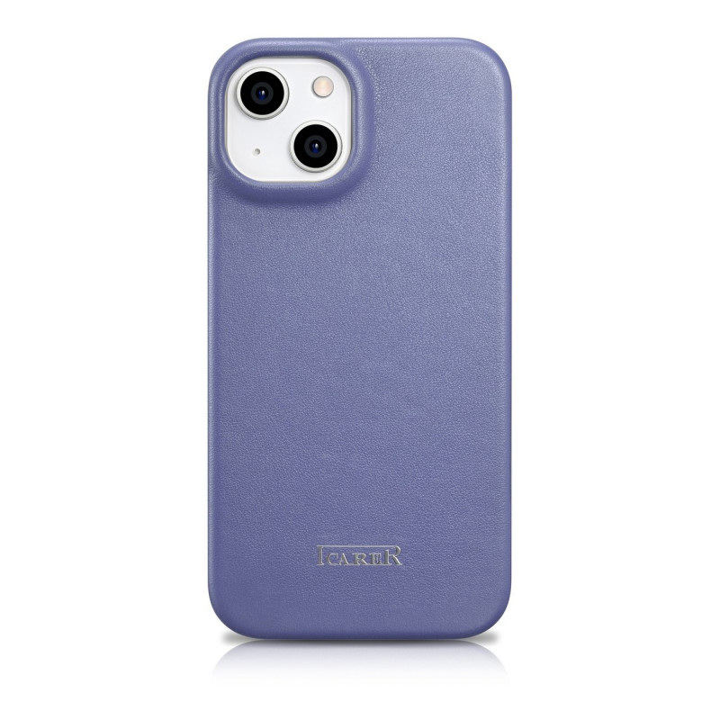 iCarer CE Premium Leather Folio Case nahkakotelo Apple iPhone 14 Plus / 15 Plus -puhelimille, MagSafe, vaaleanvioletti (ICR413)