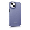 iCarer CE Premium Leather Folio Case nahkakotelo Apple iPhone 14 Plus / 15 Plus -puhelimille, MagSafe, vaaleanvioletti (ICR413)