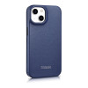 iCarer CE Premium Leather Folio Case magneettinen läppäkotelo iPhone 14 Plus -puhelimelle, MagSafe, sininen (WMI14220715-BU)