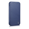 iCarer CE Premium Leather Folio Case magneettinen läppäkotelo iPhone 14 Plus -puhelimelle, MagSafe, sininen (WMI14220715-BU)