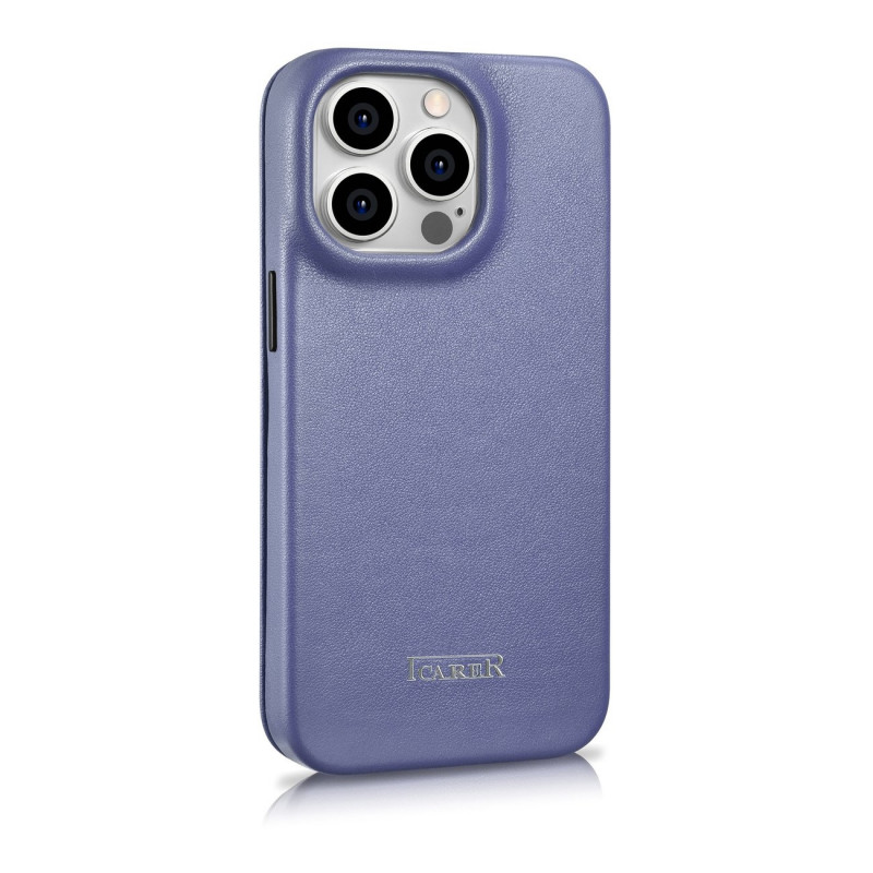 iCarer CE Premium Leather Folio Case nahkakotelo Apple iPhone 14 Pro Max -puhelimelle, MagSafe, vaaleanvioletti (ICR419)