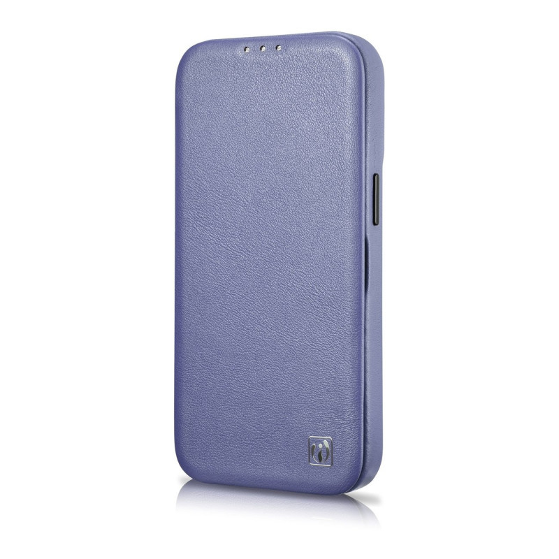 iCarer CE Premium Leather Folio Case nahkakotelo Apple iPhone 14 Pro Max -puhelimelle, MagSafe, vaaleanvioletti (ICR419)