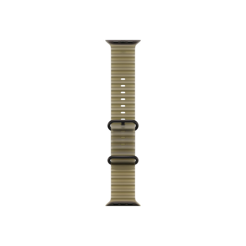 Apple Ocean Band -älykellon ranneke 49 mm, puoliläpinäkyvä merilevänvihreä, mustan titaanin viimeistely, MKAV4ZM/A