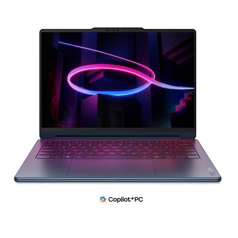 Lenovo Yoga 9i 2-in-1 Aura Edition 14IPH11 83SE001XPB kannettava tietokone, 14" 2,8K OLED-kosketusnäyttö, Intel Core Ultra 7 355, 32 GB RAM, 512 GB SSD, sininen