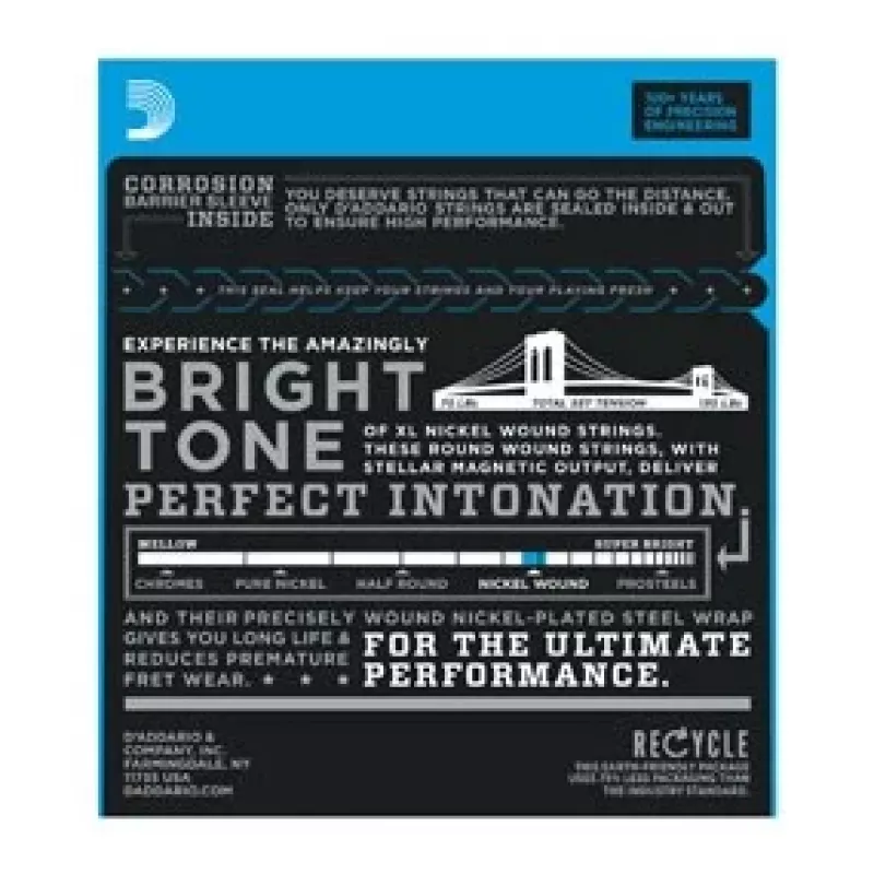 D'Addario EXL125 XL Nickel Round Wound sähkökitaran kielet, 9-46