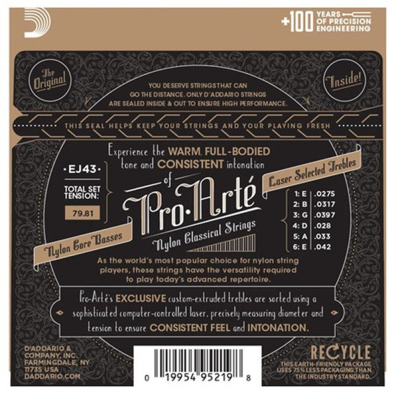 D'Addario EJ43 Pro-Arté Carbon klassisen kitaran kielet