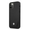 BMW BMHCP12LRSWPK Perforate nahkainen kova suojakuori laitteelle Apple iPhone 12 Pro Max, musta