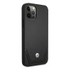 BMW BMHCP12LRSWPK Perforate nahkainen kova suojakuori laitteelle Apple iPhone 12 Pro Max, musta