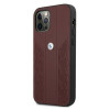 BMW BMHCP12MRSPPR Curve Perforate nahkainen kova suojakuori laitteelle Apple iPhone 12 / 12 Pro, punainen