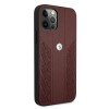 BMW BMHCP12MRSPPR Curve Perforate nahkainen kova suojakuori laitteelle Apple iPhone 12 / 12 Pro, punainen