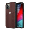 BMW BMHCP12LRSPPR Curve Perforate nahkainen kova suojakuori laitteelle Apple iPhone 12 Pro Max, punainen