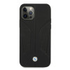 BMW BMHCP12MRSCSK Perforate Sides nahkainen kova suojakuori laitteelle Apple iPhone 12 / 12 Pro, musta