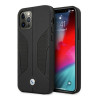 BMW BMHCP12LRSCSK Perforate Sides nahkainen kova suojakuori laitteelle Apple iPhone 12 Pro Max, musta
