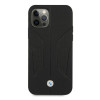 BMW BMHCP12LRSCSK Perforate Sides nahkainen kova suojakuori laitteelle Apple iPhone 12 Pro Max, musta