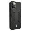 BMW BMHCP12LRSCSK Perforate Sides nahkainen kova suojakuori laitteelle Apple iPhone 12 Pro Max, musta