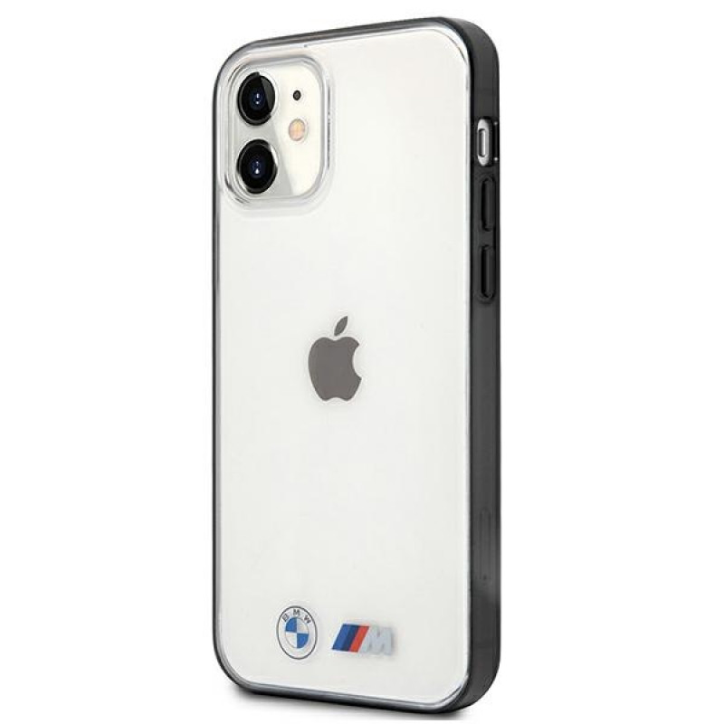 BMW BMHCP12SMBTOK Sandblast kova suojakuori Apple iPhone 12 mini -puhelimelle, läpinäkyvä