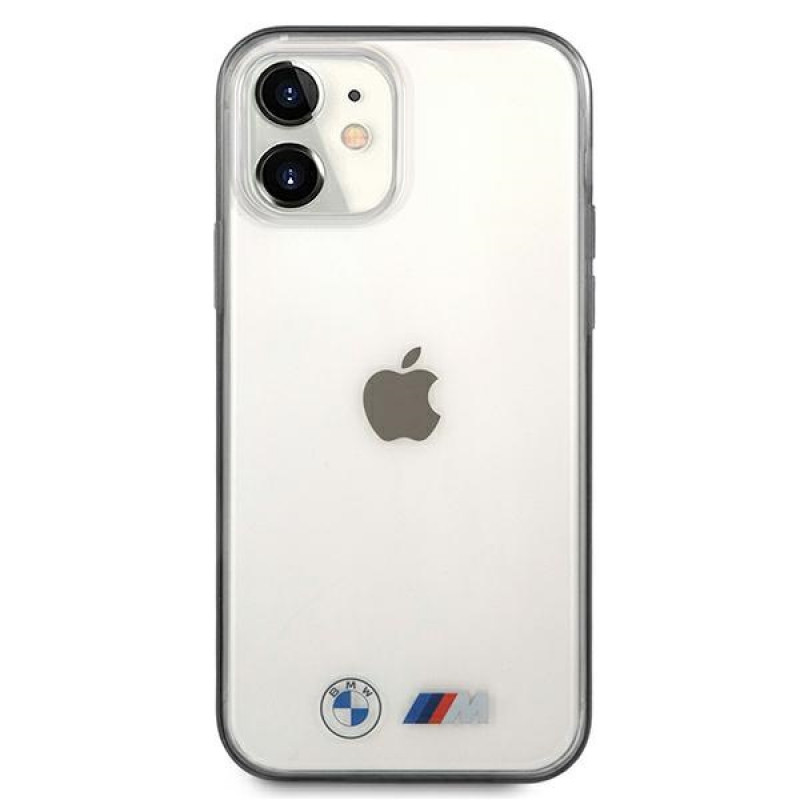 BMW BMHCP12SMBTOK Sandblast kova suojakuori Apple iPhone 12 mini -puhelimelle, läpinäkyvä