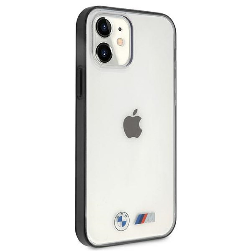 BMW BMHCP12SMBTOK Sandblast kova suojakuori Apple iPhone 12 mini -puhelimelle, läpinäkyvä