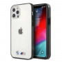 BMW BMHCP12LMBTOK Sandblast kova suojakuori Apple iPhone 12 Pro Max -puhelimelle, läpinäkyvä