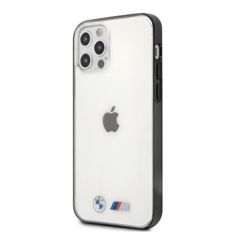 BMW BMHCP12LMBTOK Sandblast kova suojakuori Apple iPhone 12 Pro Max -puhelimelle, läpinäkyvä