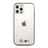 BMW BMHCP12LMBTOK Sandblast kova suojakuori Apple iPhone 12 Pro Max -puhelimelle, läpinäkyvä