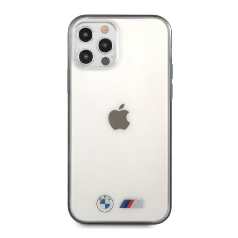 BMW BMHCP12LMBTOK Sandblast kova suojakuori Apple iPhone 12 Pro Max -puhelimelle, läpinäkyvä