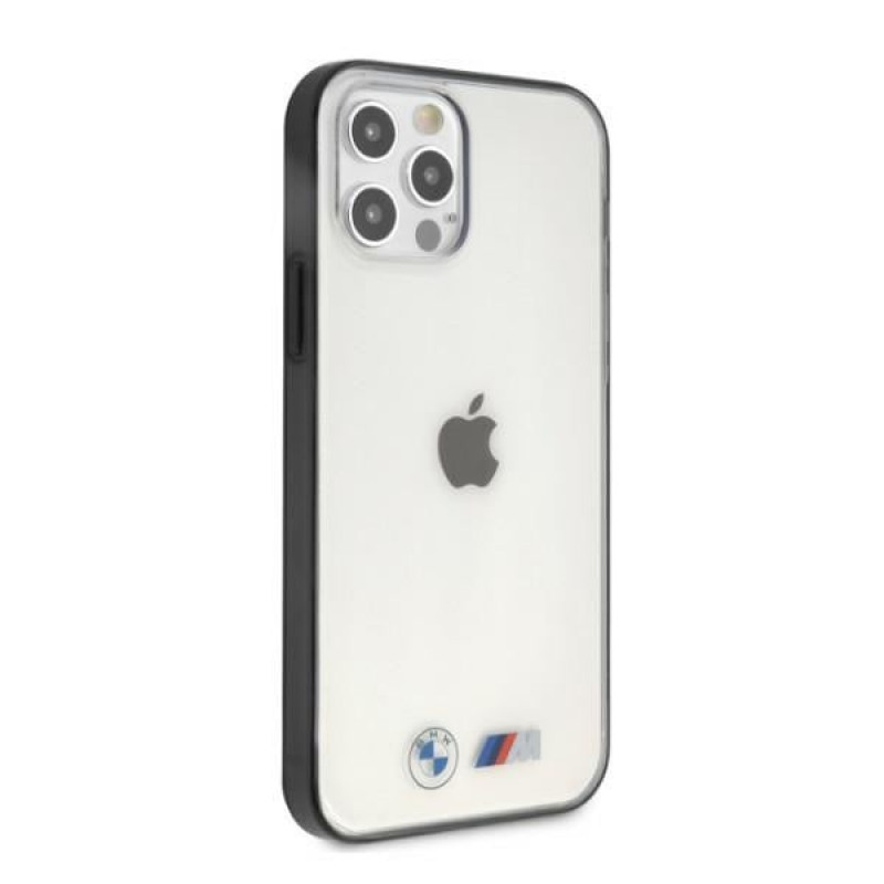 BMW BMHCP12LMBTOK Sandblast kova suojakuori Apple iPhone 12 Pro Max -puhelimelle, läpinäkyvä