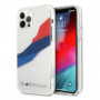 BMW BMHCP12LSKTGT Motorsport Tricolor kova suojakuori Apple iPhone 12 Pro Max -puhelimelle, läpinäkyvä