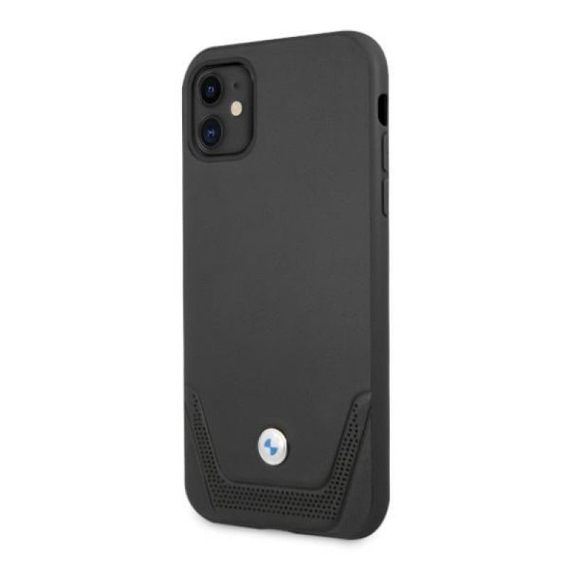 BMW BMHCN61RSWPK Leather Perforate kova suojakuori Apple iPhone 11 -puhelimelle, musta