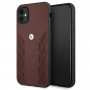 BMW BMHCN61RSPPR Leather Curve Perforate kova suojakuori Apple iPhone 11 -puhelimelle, punainen