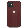 BMW BMHCN61RSPPR Leather Curve Perforate kova suojakuori Apple iPhone 11 -puhelimelle, punainen