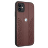 BMW BMHCN61RSPPR Leather Curve Perforate kova suojakuori Apple iPhone 11 -puhelimelle, punainen