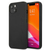Mercedes-AMG AMHCP13MDOLBK Leather Hot Stamped kova suojakuori Apple iPhone 13 -puhelimelle, musta