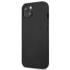 Mercedes-AMG AMHCP13MDOLBK Leather Hot Stamped kova suojakuori Apple iPhone 13 -puhelimelle, musta