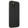Mercedes-AMG AMHCP13MDOLBK Leather Hot Stamped kova suojakuori Apple iPhone 13 -puhelimelle, musta