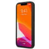 Mercedes-AMG AMHCP13MDOLBK Leather Hot Stamped kova suojakuori Apple iPhone 13 -puhelimelle, musta