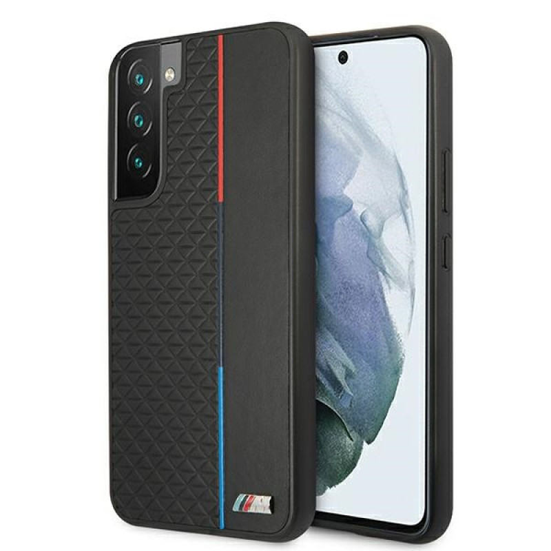 BMW BMHCS22MTRTBK kova suojakuori Samsung Galaxy S22+ -puhelimelle, M Collection Triangles, musta
