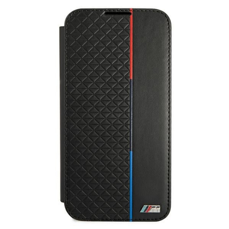 BMW BMBKS22MTRTBK kirjakotelo Samsung Galaxy S22+ -puhelimelle, M Collection Triangles, musta