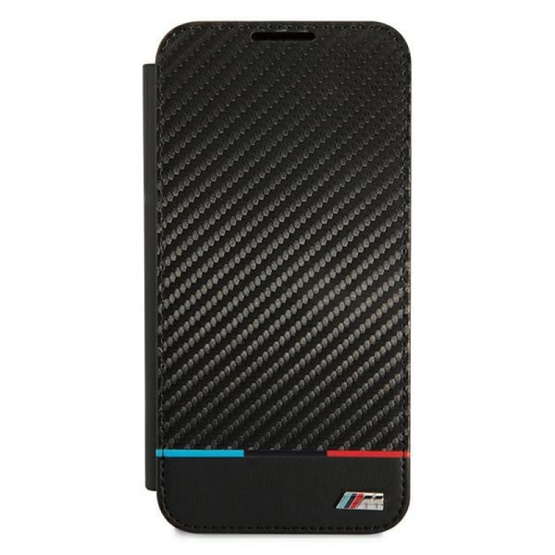 BMW BMBKS22MPUCARTCBK kirjakotelo Samsung Galaxy S22+ -puhelimelle, M Collection Triangles, musta