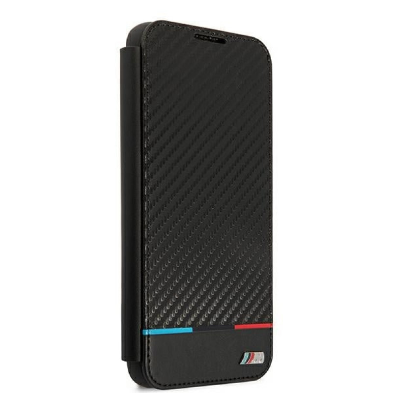 BMW BMBKS22MPUCARTCBK kirjakotelo Samsung Galaxy S22+ -puhelimelle, M Collection Triangles, musta