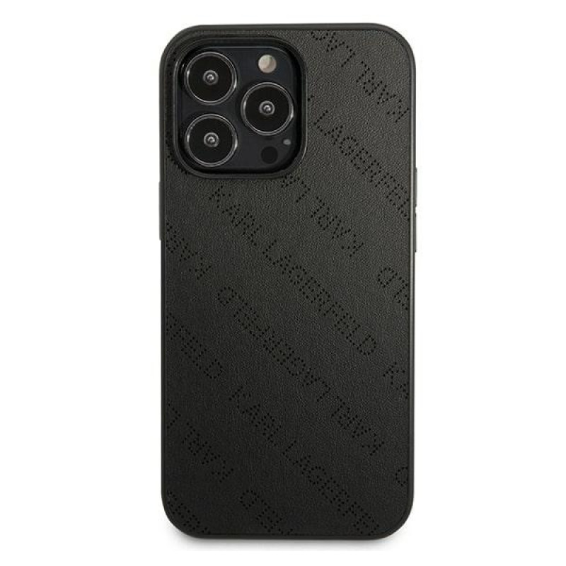 Karl Lagerfeld KLHCP13LPTLK kova suojakuori Apple iPhone 13 Pro -puhelimelle, Perforated Allover, musta