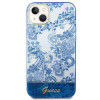 Guess GUHCP14MHGPLHB kova suojakuori Apple iPhone 14 Plus / 15 Plus -puhelimelle, Porcelain Collection, sininen