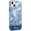 Guess GUHCP14MHGPLHB kova suojakuori Apple iPhone 14 Plus / 15 Plus -puhelimelle, Porcelain Collection, sininen