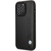 BMW BMHCP14X22RBDK Leather Blue Dots kova suojakuori puhelimelle iPhone 14 Pro Max 6,7", musta