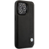 BMW BMHCP14X22RBDK Leather Blue Dots kova suojakuori puhelimelle iPhone 14 Pro Max 6,7", musta