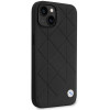 BMW BMHCP14S22RQDK Leather Quilted kova suojakuori puhelimelle iPhone 14 6,1", musta