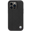 BMW BMHCP14L22RQDK Leather Quilted kova suojakuori puhelimelle iPhone 14 Pro 6,1", musta
