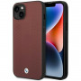 BMW BMHCP14S22RFGR Leather Diamond Pattern kova suojakuori puhelimelle iPhone 14 6,1", viininpunainen